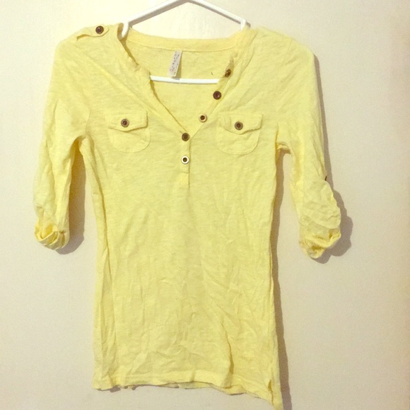 Color Story Tops - Yellow Button shirt Color Story